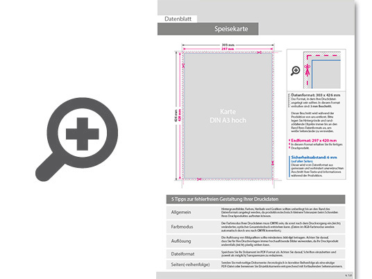 Product Bild speisekarte_din_a3_(29_7_cm_x_42_0_cm)__einseitig_bedruckt