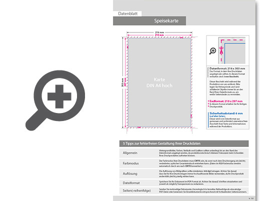 Product Bild speisekarte_din_a4_(21_0_cm_x_29_7_cm)__einseitig_bedruckt